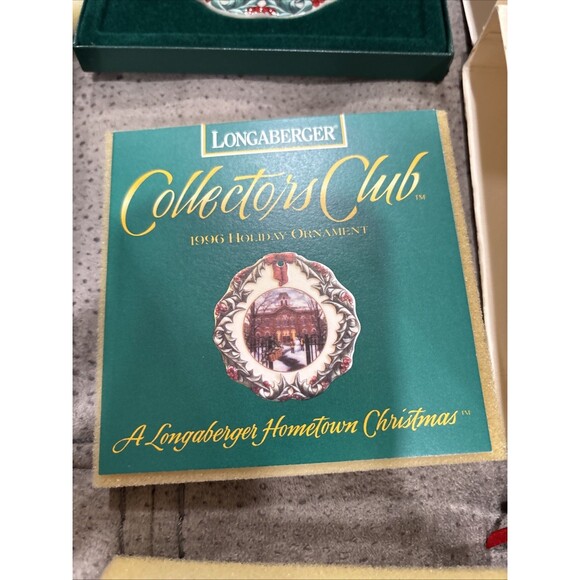 Longaberger Club Christmas China Ornaments THREE Set 1996, 1997, 1999  +Case - Picture 8 of 14